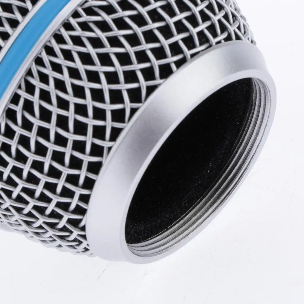 Replacement Blue Steel Mesh Microphone Grill Head Microphone Grille Replacement Head DIY Parts Accessory