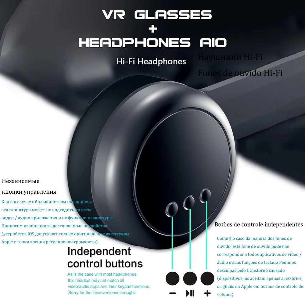 Realidade virtual 3d vr óculos fone de ouvido capacete inteligente para smartphones lentes do telefone móvel com fone de ouvido controlador viar binóculos