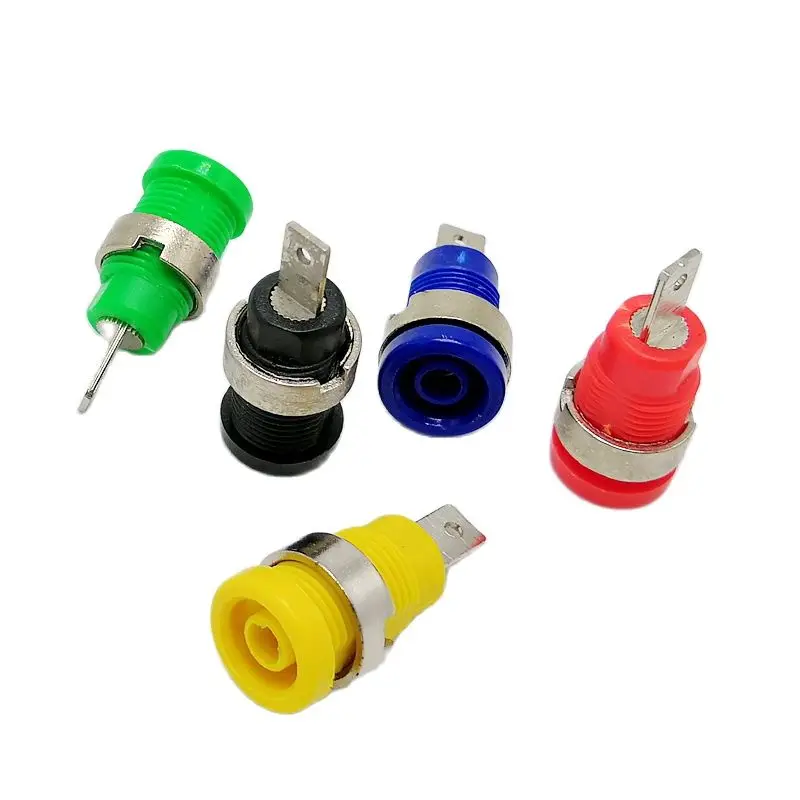 バナナプラグ4mm,5色,5色,実験室用,電源,パネルコネクタ,溶接コネクタ,10ピース/ロット