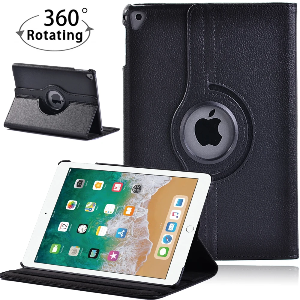 Leather Stand 360 Rotating Tablet Cover Case for Apple Ipad 5/6/iPad Air 1/2/iPad Pro 9.7 Inch Anti-Dust Hard Case