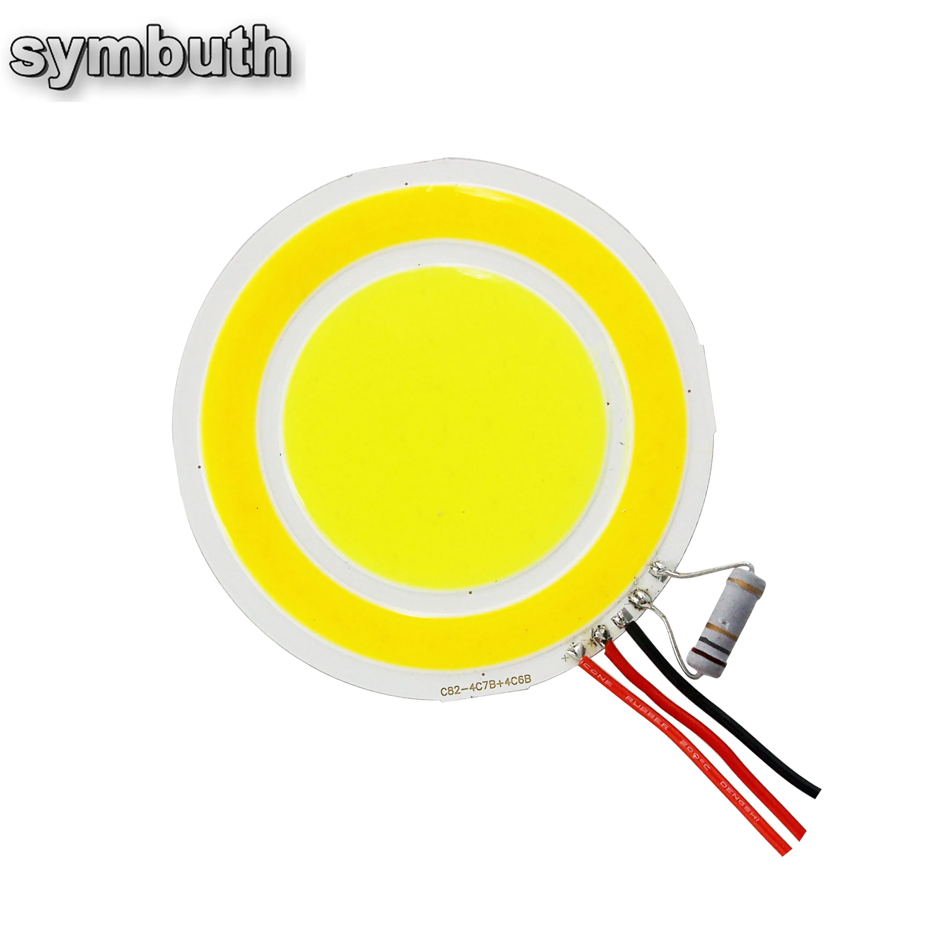 Symbuth DC 12V Led Cob Light Chip 82mm Round Double Color LED COB Diode Modules 4w for DIY Indoor/Outdoor Light Car Lamp