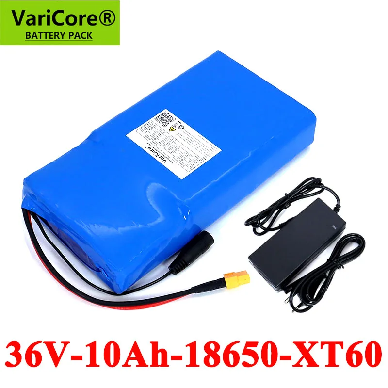 

VariCore 36V 10Ah E-bike Lithium Battery Pack 18650 10000mAh 20A BMS for Balancing scooter lawn mower with 42V 2A Charger