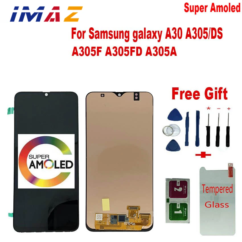 

IMAZ SUPER AMOLED 6.4" LCD For Samsung Galaxy A30 A305 A305/DS A305F A305FD A305A Touch Screen Digitizer Assembly ForA305FN LCD