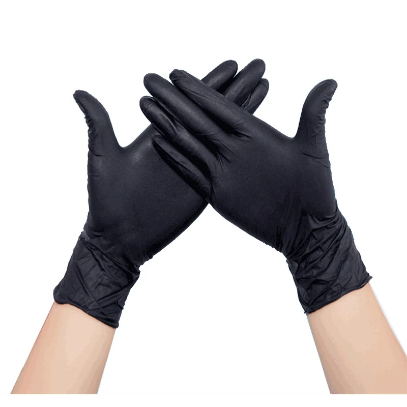 10 PCS Latex Nitrile Disposable Black White Gloves Kitchen Protective Work  Hand Household Cleaning Products Garden Accessories