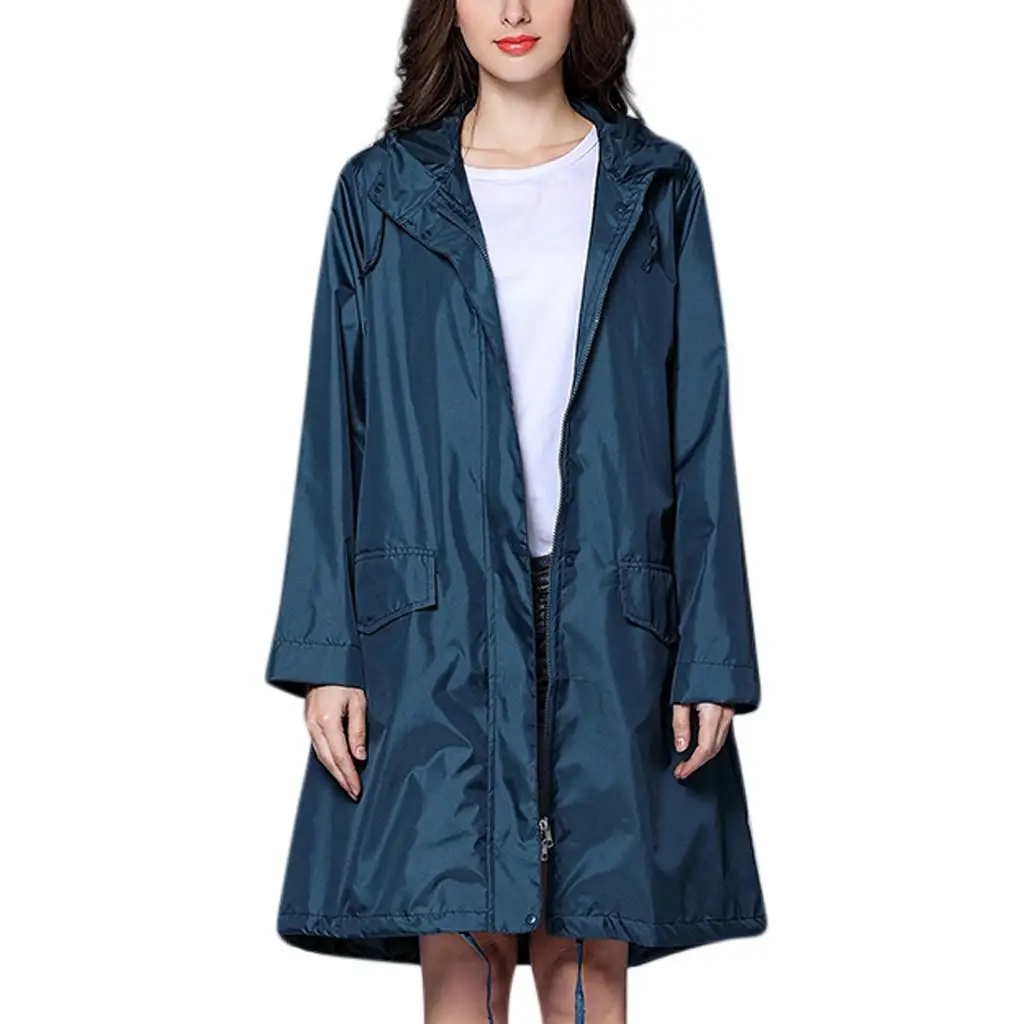 37Women Raincoat Casual Hoodies Rain Jackets Outdoor Waterproof Windproof Coat Outwear Camping Hooded Rainwear Rain Coats Suit