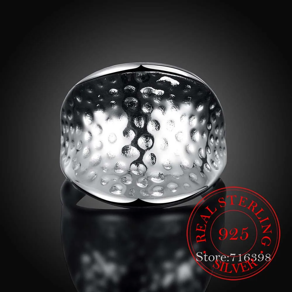 2023 New Arrival 100% 925 Sterling Thumb Spot Rings for Women Big Faced Wide Finger Ring For Unisex Jewelry Mama Men Best Gift