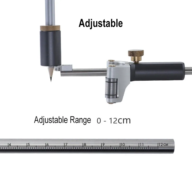 2-in-1 Adjustable Scriber 0-120mm for Curved/Parallel Line Handheld Multi-Functional Line Drawing Tool DIY Woodworking Tools