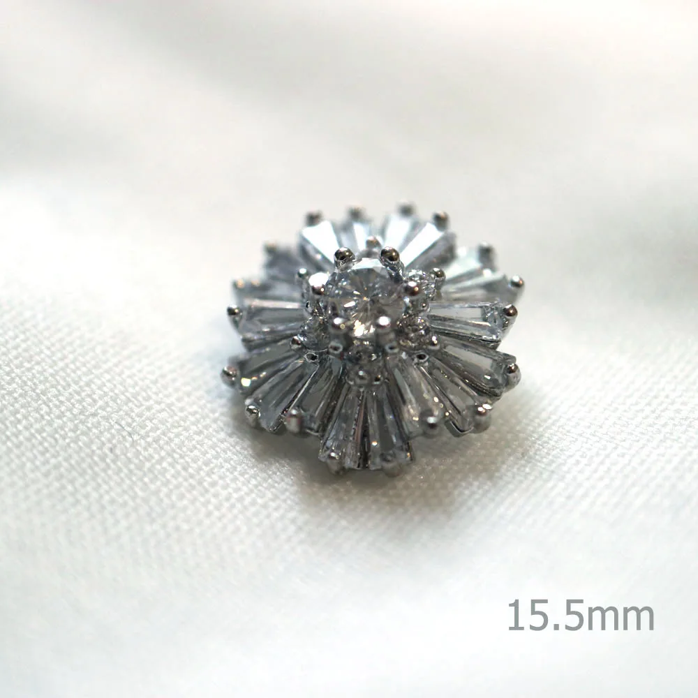 5pcs/lot Rhinestone crystal Fur buttons Cubic zirconia button for coat Decorative CZ sewing buttons for cashmere Knit cardigan