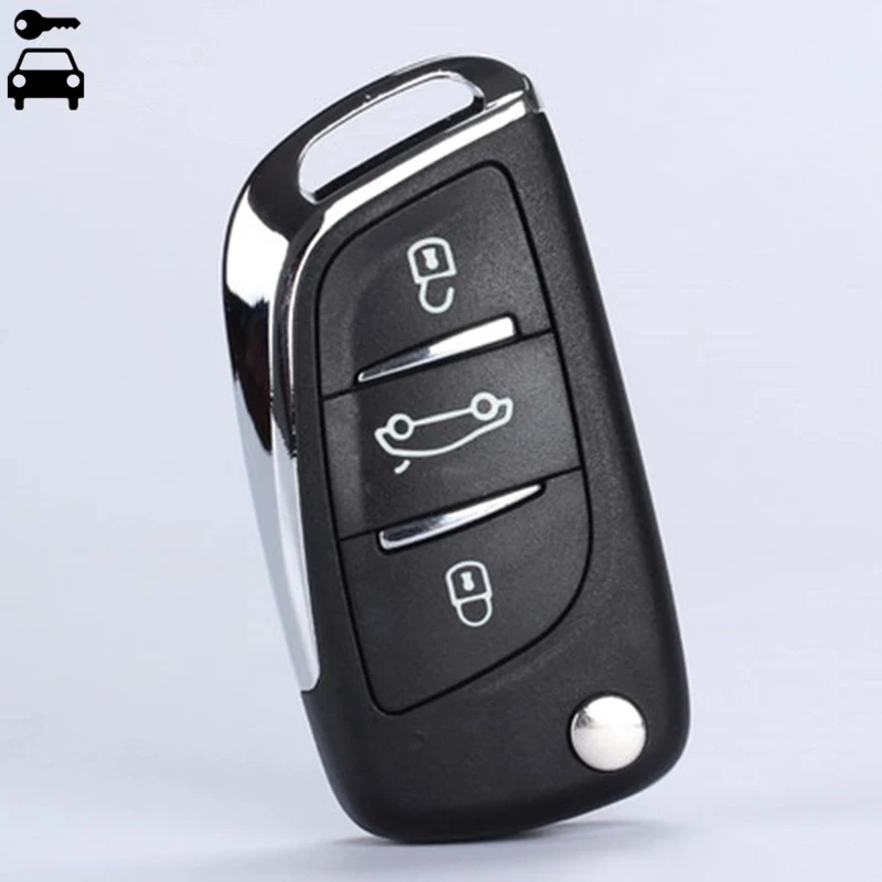 For Peugeot 307 308 408 107 207 307S 308 407 CE0536 Remote Key Case with Logo Car Modified Flip Folding Key Shell FOB 3 Buttons