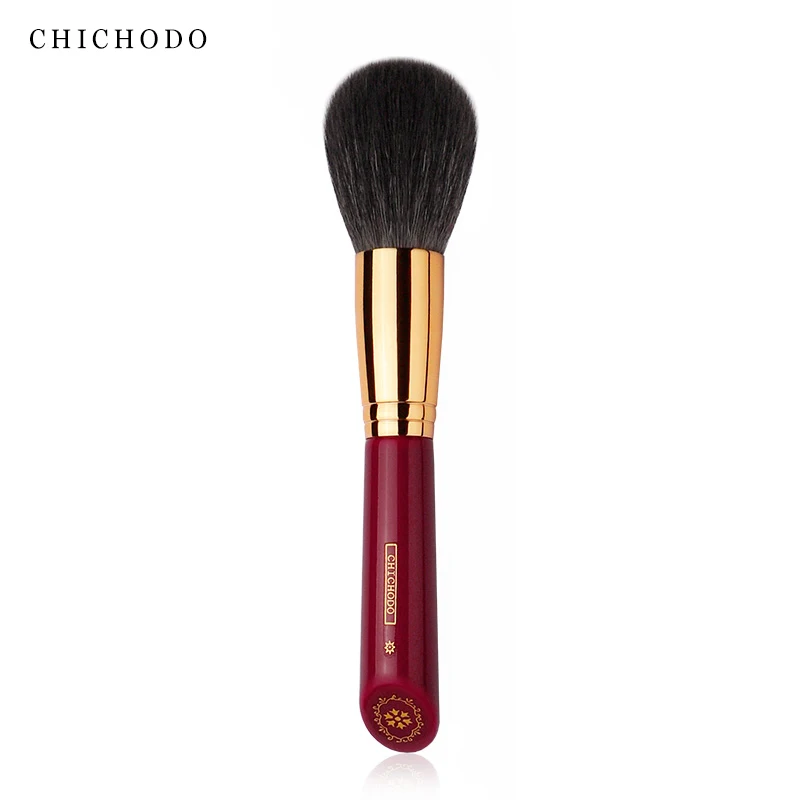 CHICHODO Makeup Brush-Luxurious Red Rose Series-High Quality Gray Rat Hair Powder Brush-Face Cosmetic Tools-Natural Hair Beauty