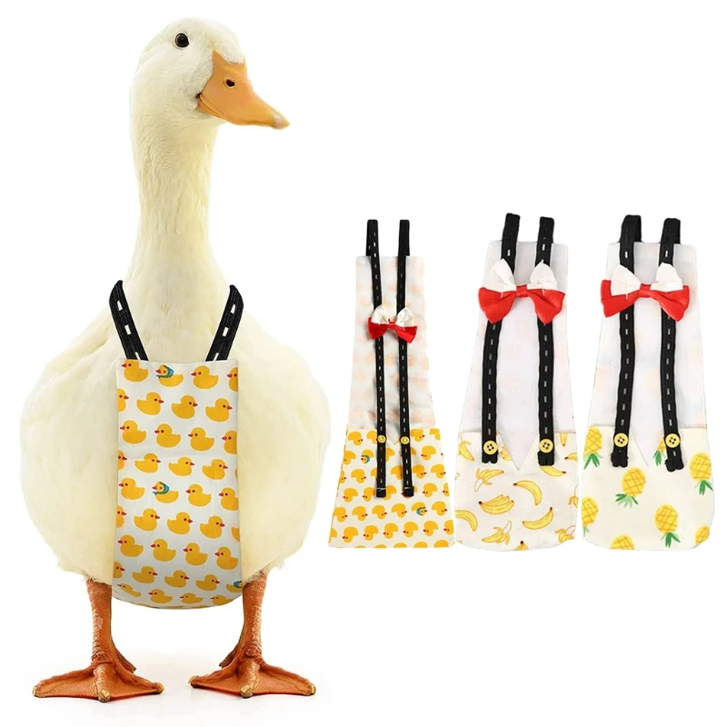 Adjustable Washable and Reusable Nappy with Bow Tie for Poultry, Banana, Pineapple Print, Duck Diaper, Chicken,