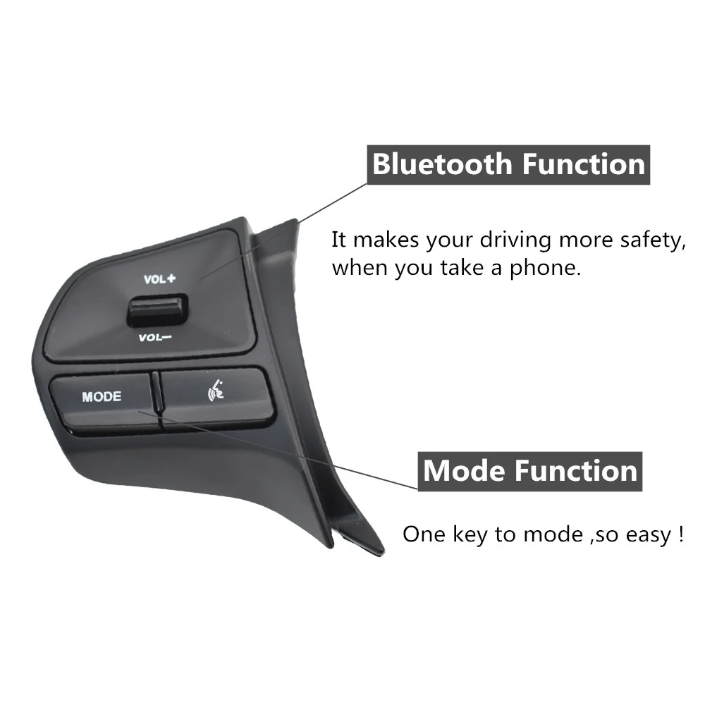 Steering Wheel Audio Volume Music Control Button For KIA RIO K2 2011 2012 2013 2014 Switch Telephone Sound With Backlight