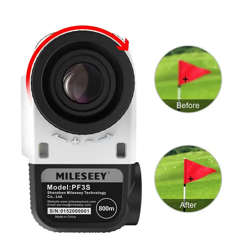 Mileseey 800m Golf Laser Rangefinder Slope Adjusted Flag-Lock Vibration Laser Distance Meter Telescope Hunting