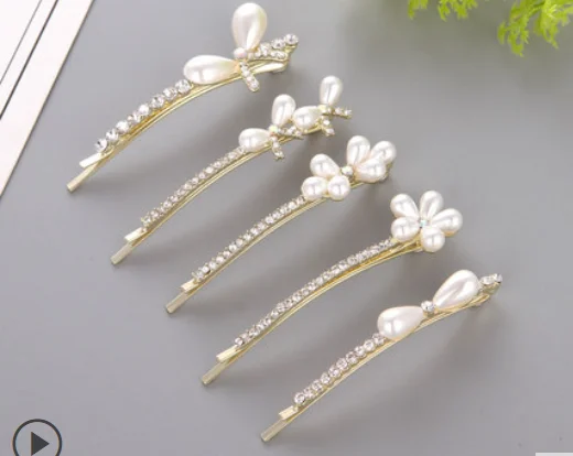 

Clip headdress hairpin female pearl hairpin side clip bangs clip word clip