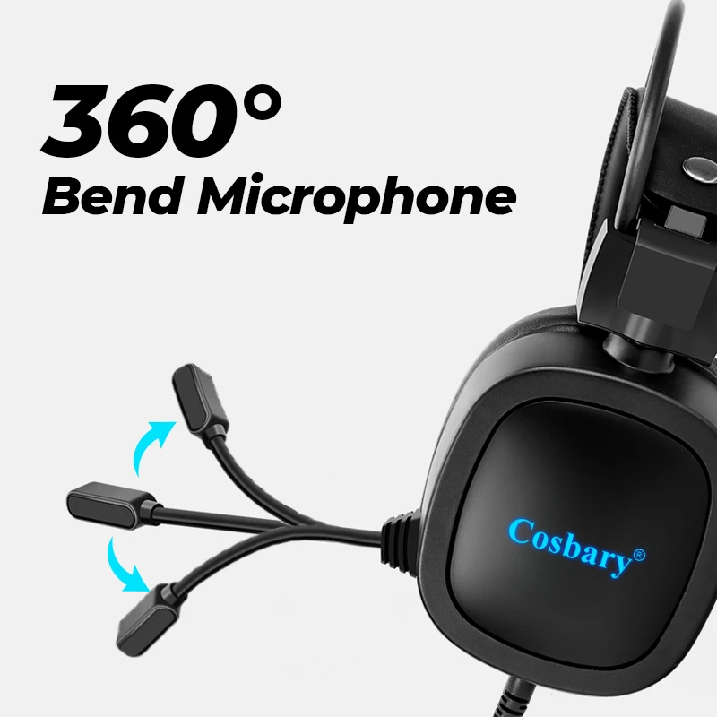 KINGSTAR 7.1 Headphone Gaming 3.5Mm Earphone Berkabel Lampu RGB Headset Gamer Noise Cancelling dengan Mikrofon untuk Laptop PC