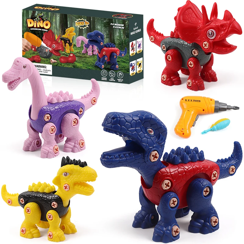 

Children Dinosaur Construction Toys DIY Screw Nut Dinosaur Assembly Screwing Blocks Freely Match Puzzle Montessori Model Playset