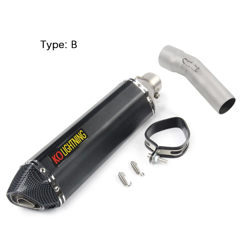 For BMW F650GS F700GS F800GS Motorcycle Exhaust Pipe Middle Link Pipe Slip On 51mm Left Muffler Removable DB Killer Escape 470mm