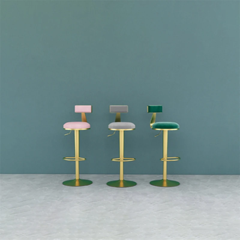 Simple Rotating Lift Bar Stools, Light Luxury Bar Chairs, Household Adjustable Backrest Counter High Stools