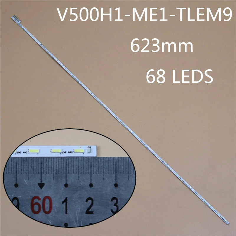 1PCS 68LED 3V 623Mm LED Array Light Bar V500H1-ME1-TLEM9 Lampu Latar LED Strip Matrix Kit Lampu LED Lensa Band V500HJ1-ME1