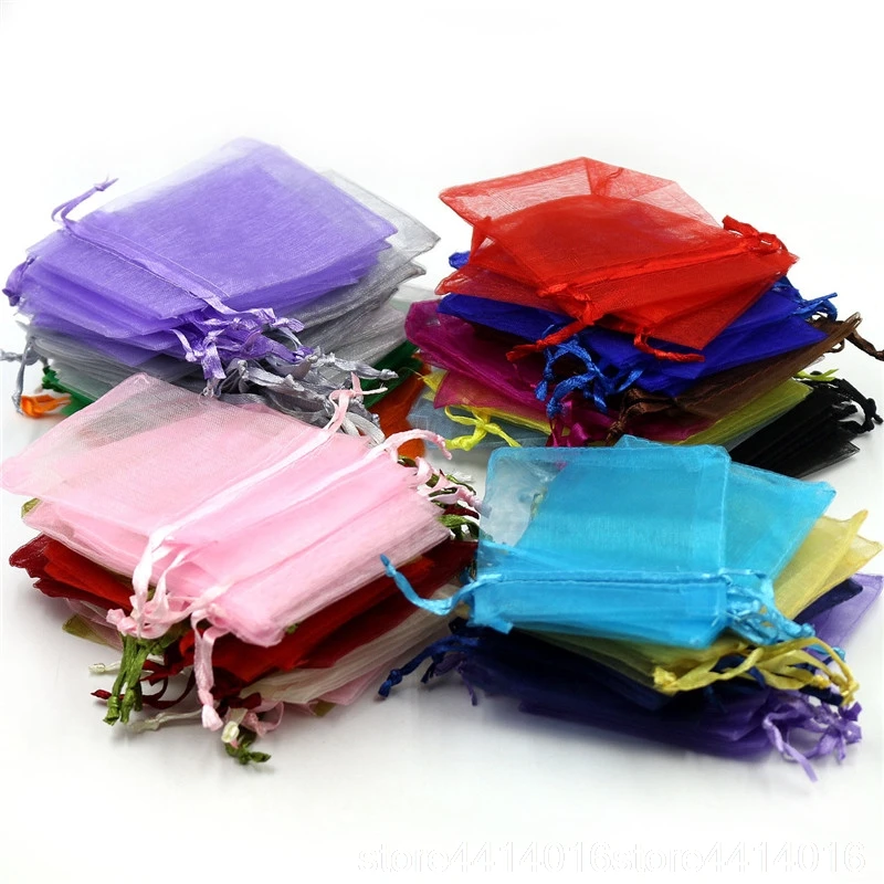 50  pieces / each batch 5 * 7cm, 7 * 9cm, 9 * 12cm organza bag wedding gift bag candy packaging jewelry packaging bag gift bag