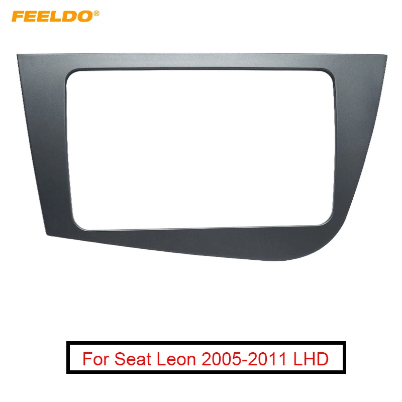 

FEELDO серый автомобильный 2 Din аудио радио Fascia рамка для Seat Leon 2005-2011 левая рука Вождение LHD панель монтаж комплект #5818