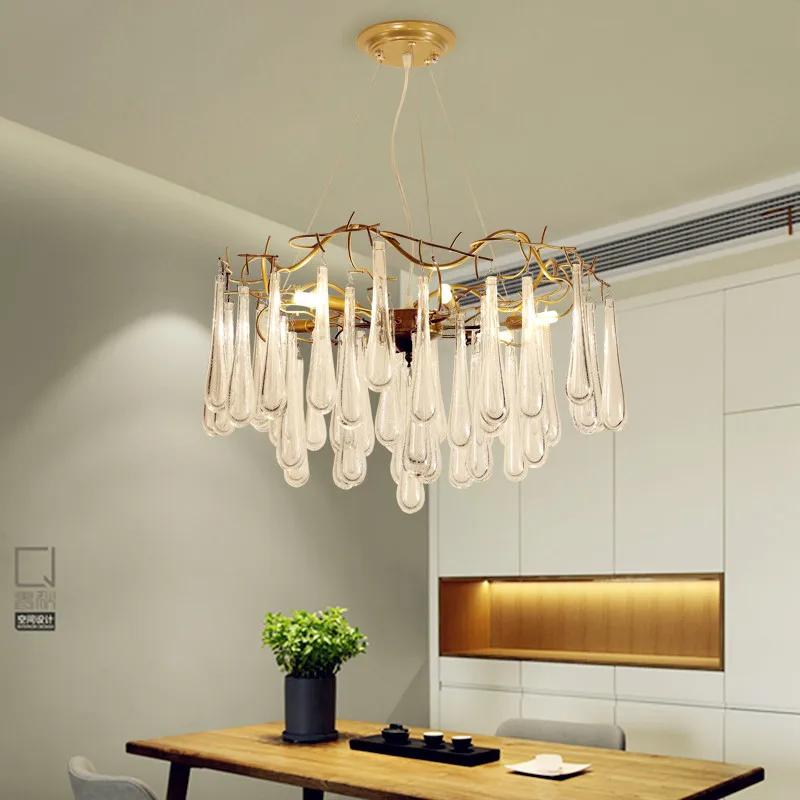 Modern design crystal pendant light LED Chandelier dining room hanging ceiling lamps Ac90-260v lighting fixtures for kitchen