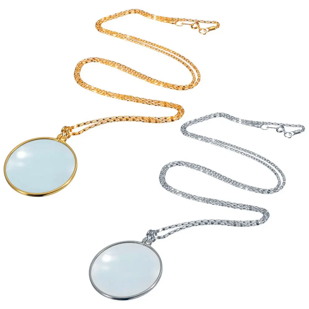 5x lupa colgante regalo adorno colgante monóculo portátil conveniente con cadena collar lupa ancianos