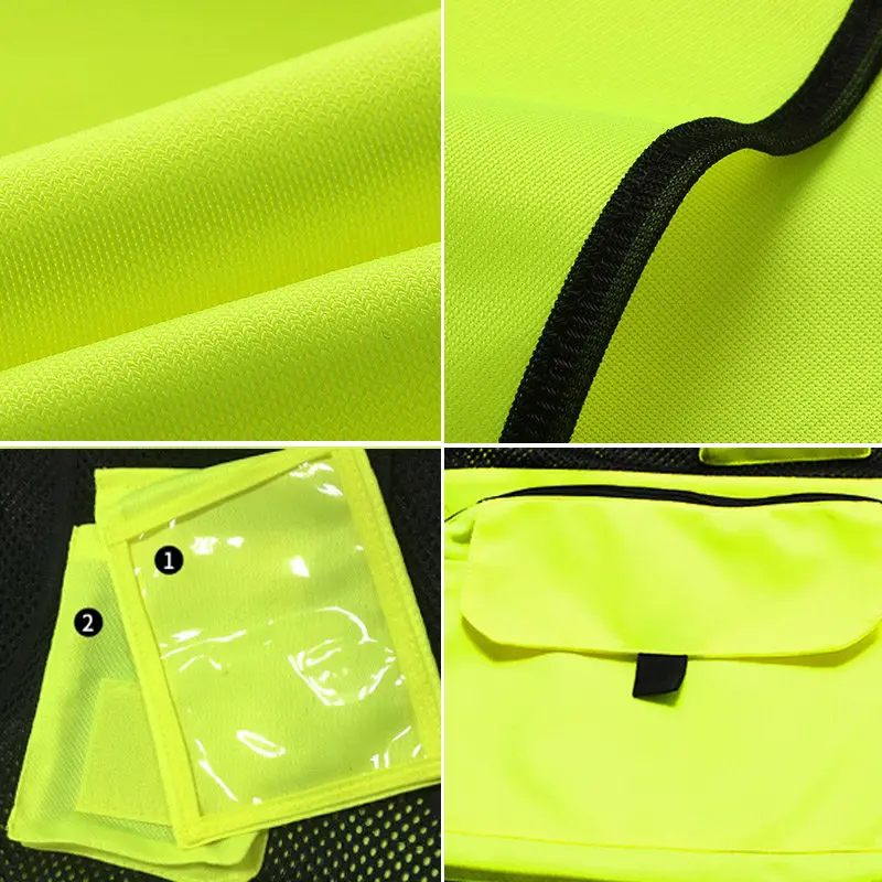 Safety Vest High Visibility ANSI/ISEA Standards Pockets And Mesh Lining Reflective Vest for Men & Women