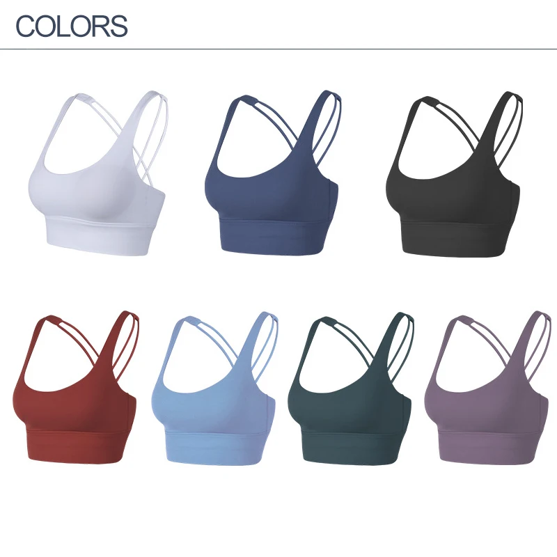 SOISOU sujetador de Yoga de nailon para mujer, Top de tubo, Top deportivo transpirable, Bralette Sexy, Top de realce sólido, 7 colores