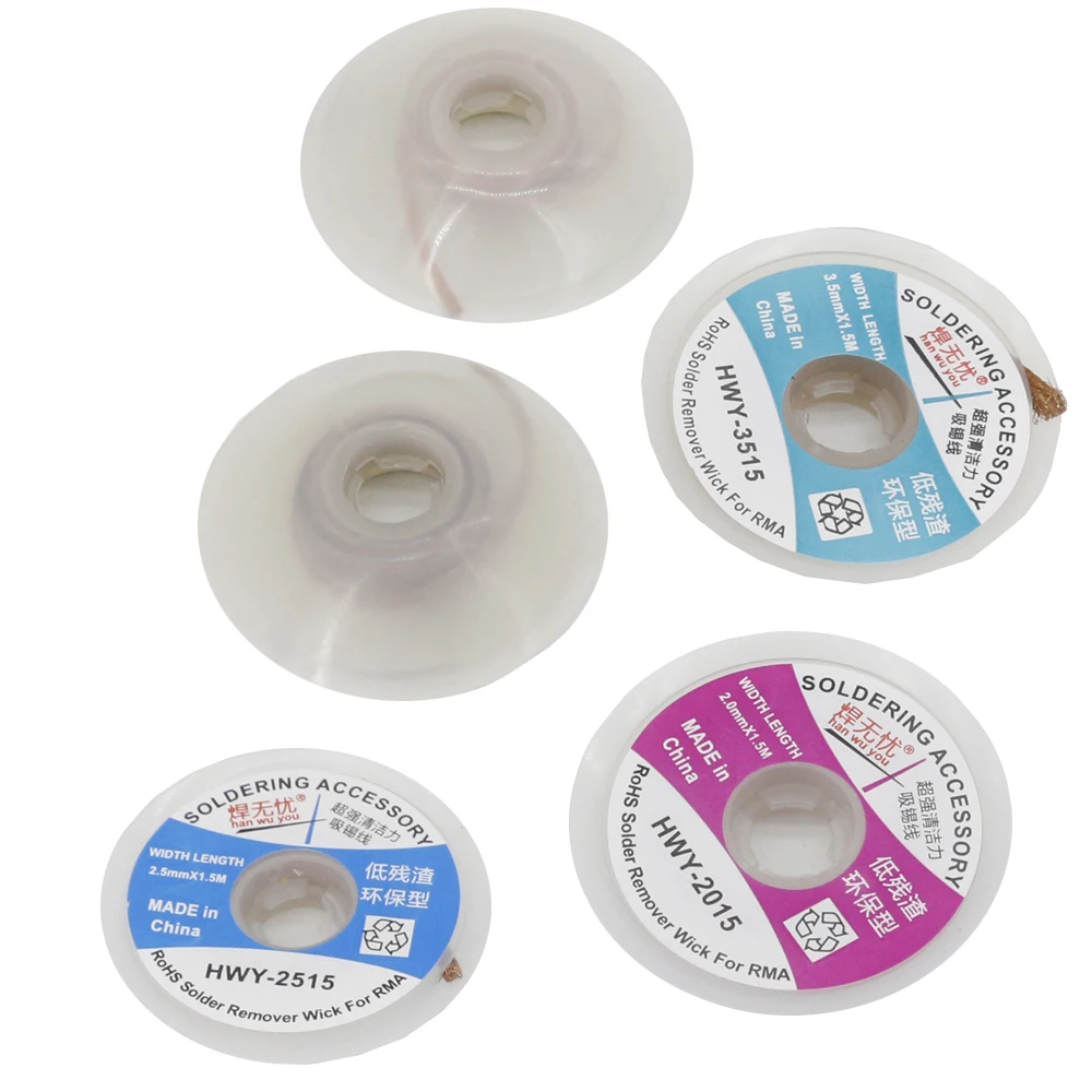 

1 PCS Low Residue No-Clean Wire Width 1.5/2.0/2.5/3.0/3.5mm Length 1.5M Desoldering Braid Solder Remover Wick Wire Repair Tool