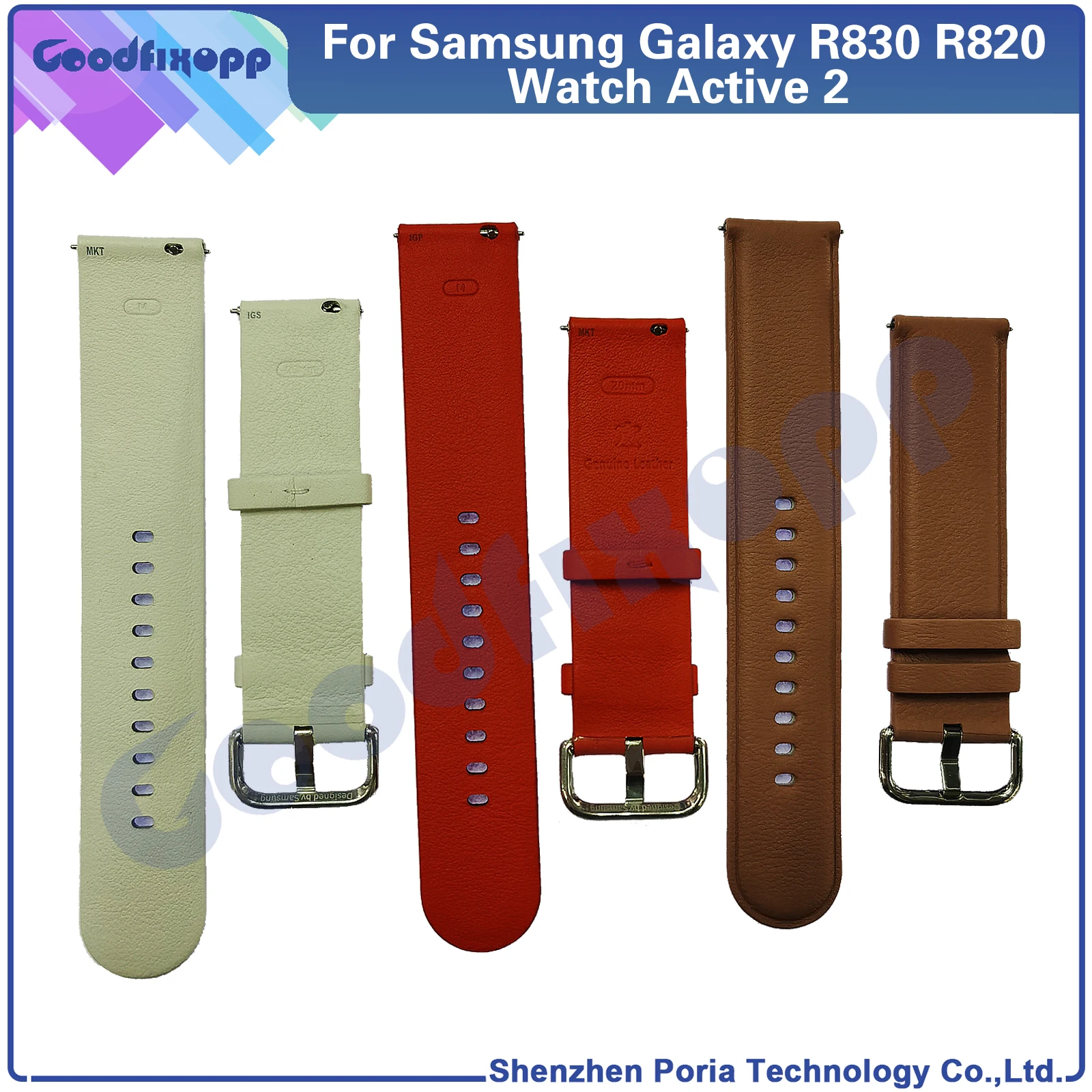 

Leather Strap For Samsung Active2 44mm 40mm SM-R820 R830 R500 R600 R810 Galaxy Watch 42 Active 2 Wrist Band Bracelet Watchband