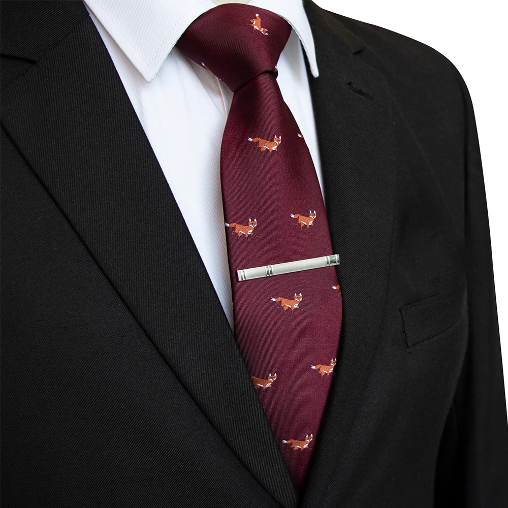 JEMYGINS Krawatte mit Tiermotiv für Herren, Seide, gewebte Krawatte, 8 cm, Cartoon-Dinosaurier, Fuchs, Jacquard, modisch, für Party, Hochzeit, Gravata, Geschenk – Detail 18