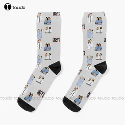 Ga Sticker Pack Greys Anatomy Socks High Socks Women Christmas New Year Thanksgiving Day Gift Unisex Adult Teen Youth Socks Sock