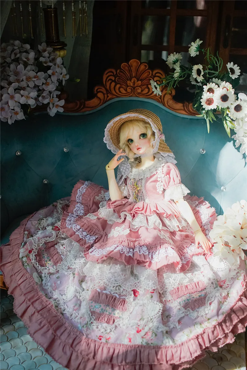 BJD Doll Clothing is suitable for1/3 1/4 1/6 size giant doll retro court doll dress 6 piece doll accessories