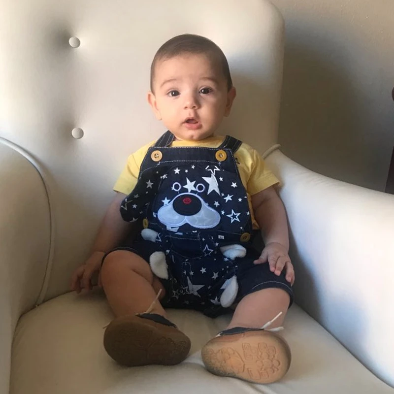 6M-3T Baby Overalls Toddler Boys Girls Jeans Overalls Summer Shorts Infant Kids Rompers Dog Jumpsuit For Children Clothes