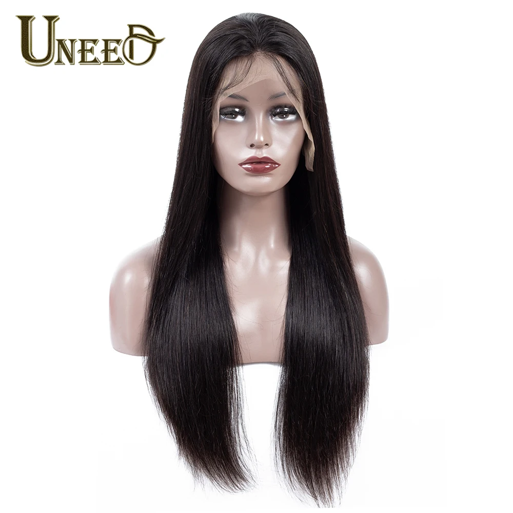 

13x4 Lace Front Human Hair Wigs For Black Women Remy Hair Peruvian Straight Hair with Baby Hair Pre Plucked 150% Density