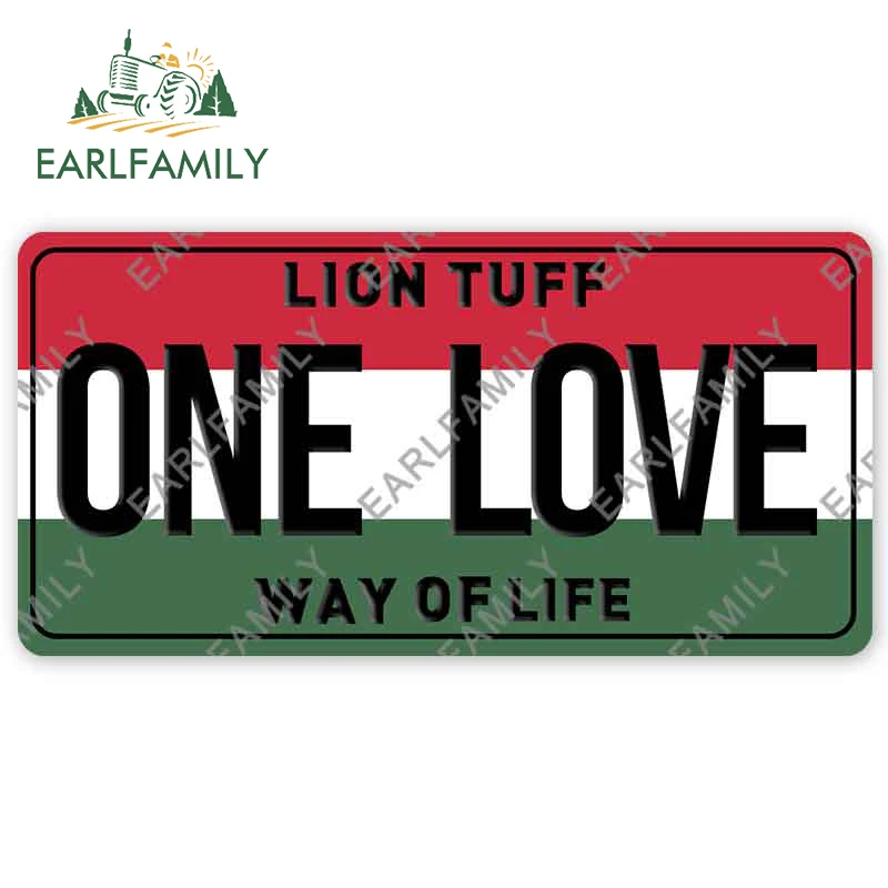 EARLFAMILY 13cm x 6.5cm Vinyl Car Stickers and Decals for One Love Hungary License Plate Decor Scratch-Proof Camper Car Styling