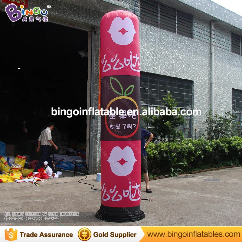 HOT 3 Meters High Full Printing Advertising Led Light Inflatable Pillar / Fancy Column Balloon for Display Toys