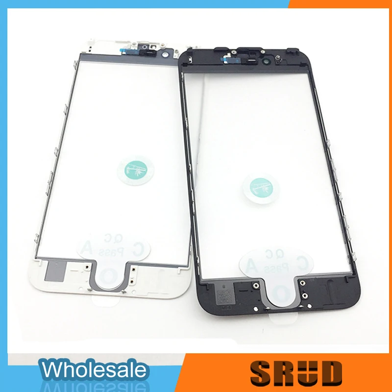 10pcs Similar Original  3 in 1 LCD Front Screen Glass With Frame OCA Glue + Ear Speak Mesh For iphone 8 7 6 6s plus 11 XR