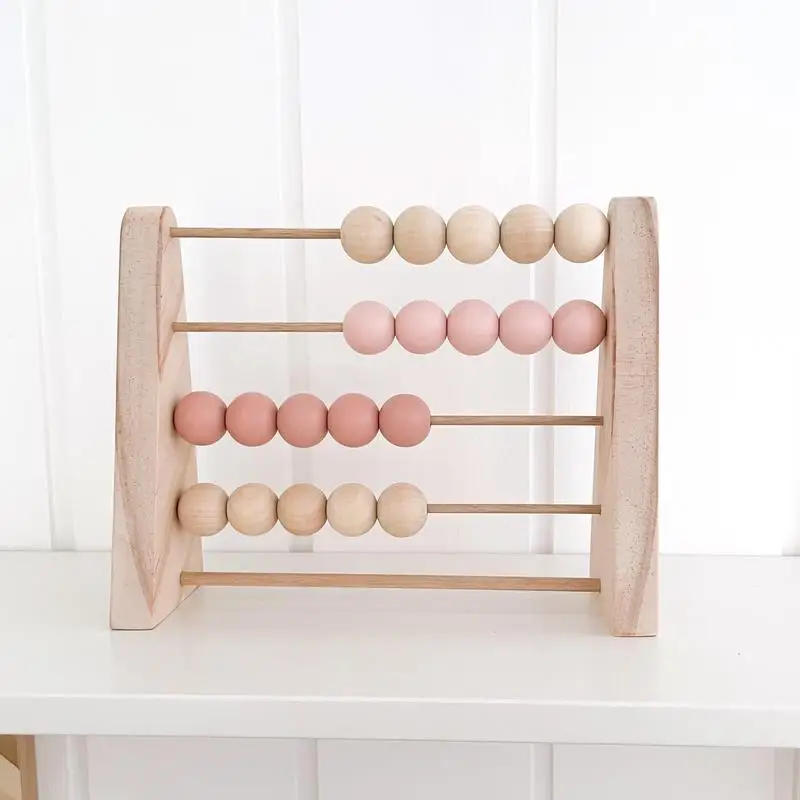 Nordic Wooden Abacus for Kids Room Desktop Decoration Baby Early Learning Math Educational Toy Natural Wood Nursery Decor