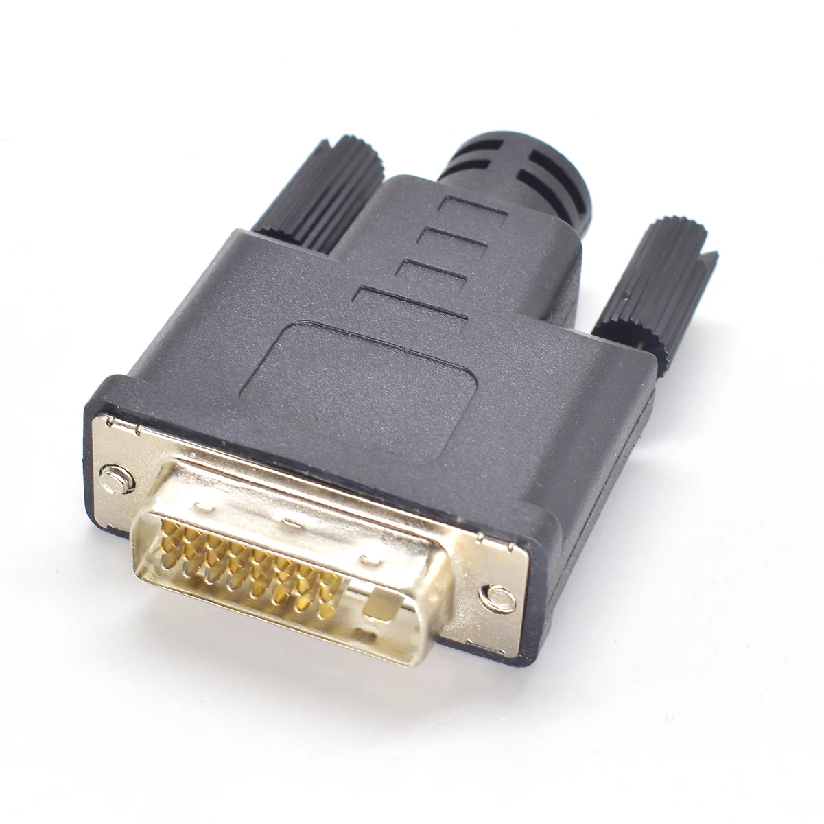 1pc dvi 24 + 1 macho DVI-D 24 + 1 pino macho solda tipo adaptador conector preto