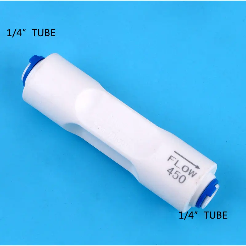 450CC Straight-through type Waste Water Flow Regulater Restrictor 1/4" OD Hose Reverse Osmosis Quick Connector Pipe Fittiing