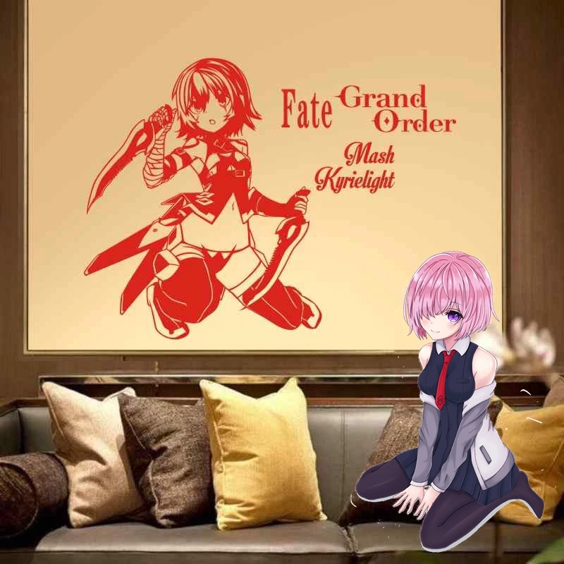 Mash Kyrielight Wall Decal FGO Shielder Vinyl Wall Stickers Decal Decor Home Decorative Decoration Anime Car Sticker