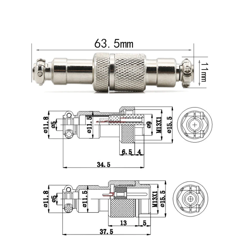 1Pc GX12 Aviation Connector 2/3/4/5/6 Pin Male Female Docking Plug Socket Industrial Cable Joint