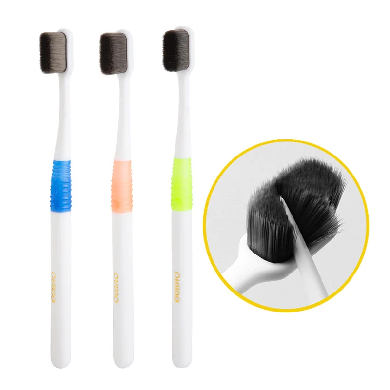 Cepillo de dientes de cerdas súper densas fibra de carbón de bambú Ultrasoft Cuidado Oral suave para encías sensibles embarazadas con estuche de viaje