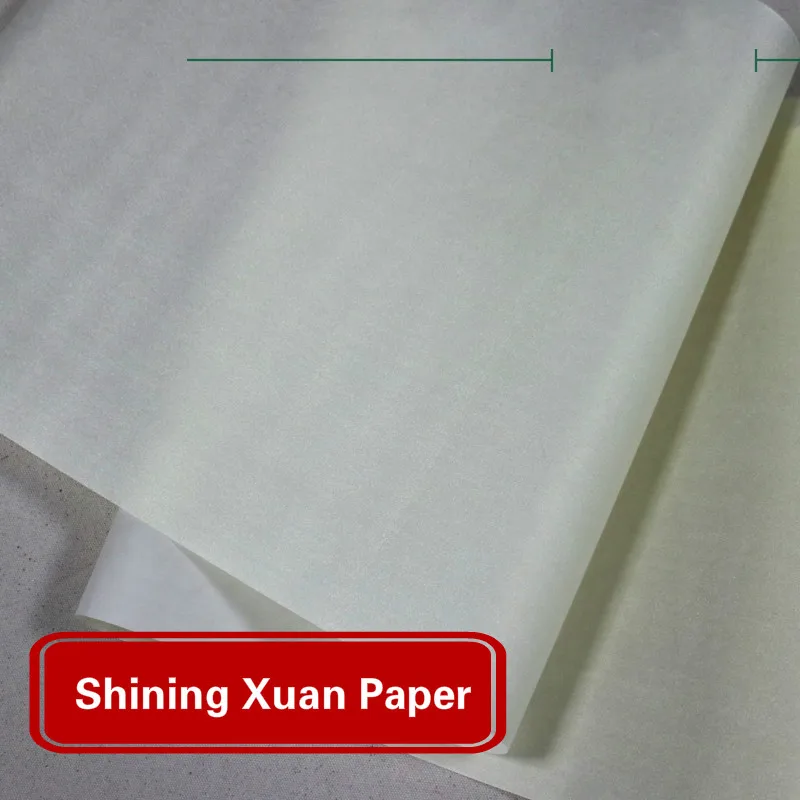 Painting paper Papel Arroz Shining Painting Ripe Xuan Paper with Silk Texture Flash Xuan Paper for Chinese Painting Calligraphy