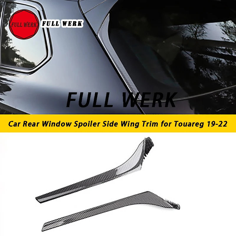 1 Pair ABS Car Rear Window Spoiler Side Wing Trim Cover Sticker Strip Decoration for Touareg 19 20 21 22 23 24 Exterior Accessor