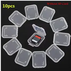 10PCS Portable Transparent Case Holder Box Storage Clear Standard Memory Plastic Card Case for Standard SD SDHC TF Memory Card