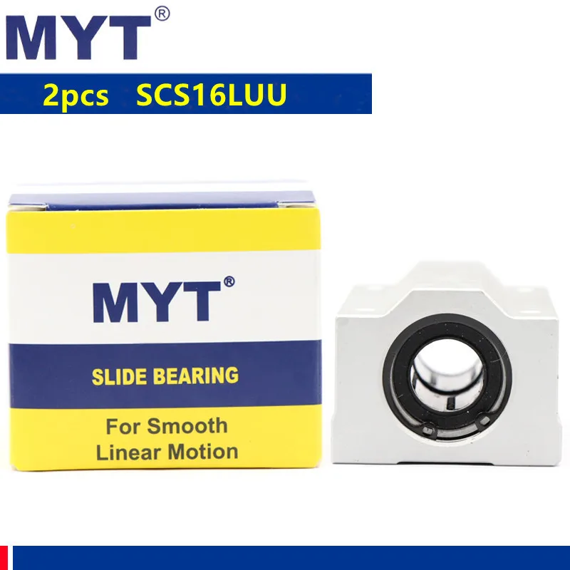 

2pcs MYT high precision SCS16LUU Long Type Linear Bearing Block SC16LUU Sliding Block For 16mm CNC Router 3d printer parts