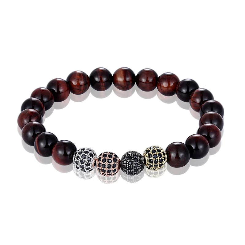 2020 Fashion Tiger Eye Hematite Black Obsidian Beads bracelet 8mm Natural stone Bracelet Men\'s Bracelet Women Bracelet Pulseira